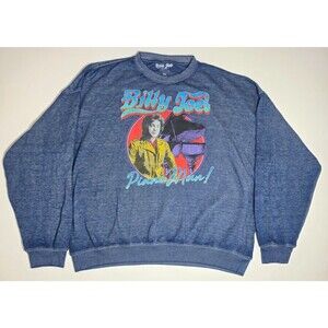 Billy Joel Piano Man Graphic Sweatshirt Blue Acid Wash Crewneck Concert XXL